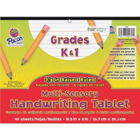 Pacon Tablet, Hndwrt, Sensory, 40Sh Pk PAC2470